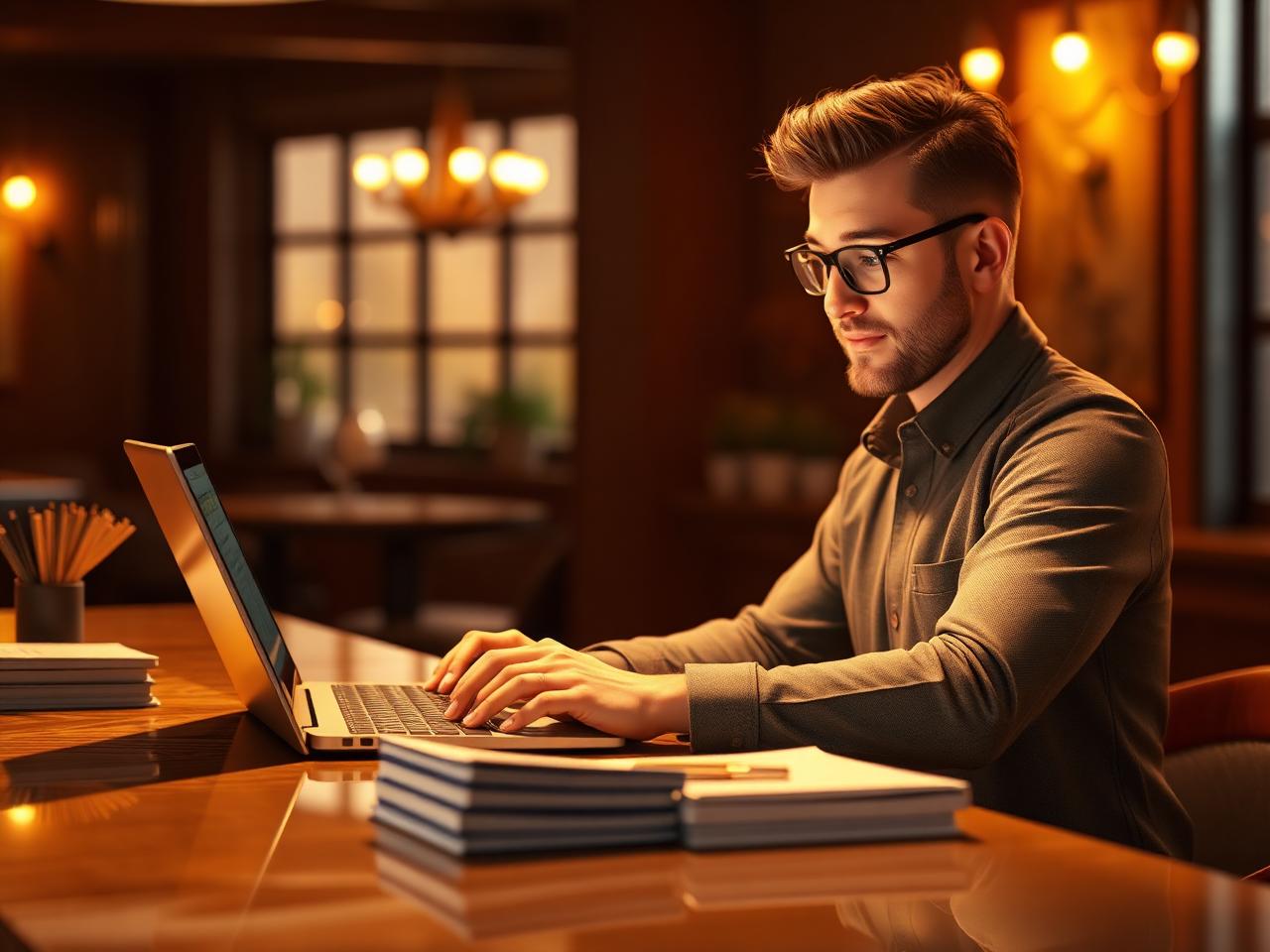 Venue owner completing an online cover application at a reception desk