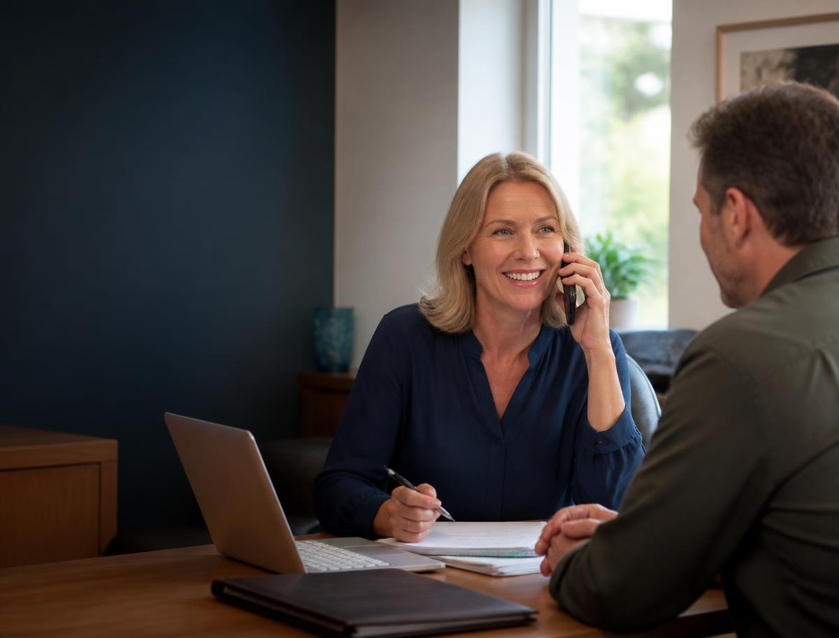 PALI member support advisor with a headset in a bright office